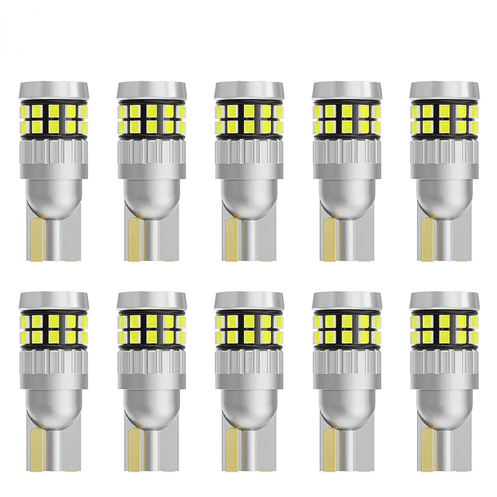 10pcs 12V 24V LED T10 W5W 194 168 Car Truck Signal Lights Canbus 2016SMD No Error Side Parking DRL Lamps Dome Reading Bulb Diode