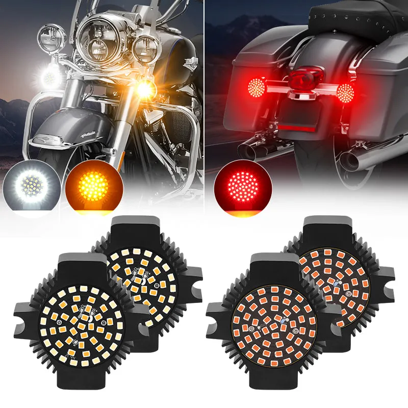 3.25" LED Combo For Harley Turn Signal Lights Bulb And Rear LED Brake Lights Softail Road King