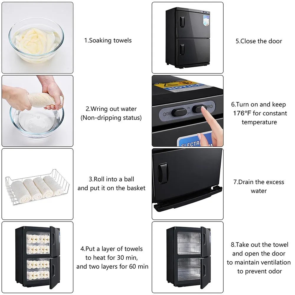 46L Towel Warmer Cabinet with Sterilizer 2in 1