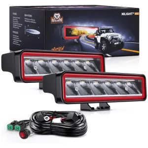 6.5 Inch 30W 3250LM Spot LED Light Bars (Pair) | 16AWG DT Wire