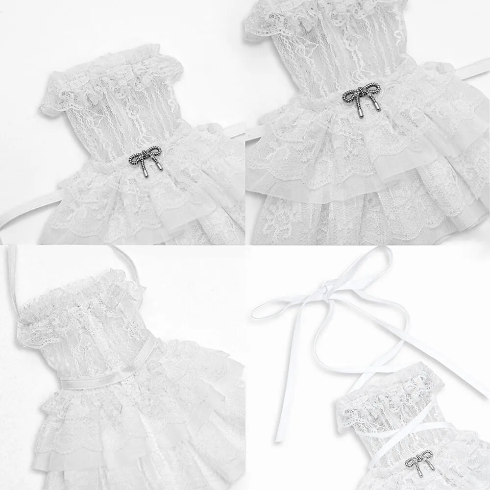 Ballet-Inspired Lace-Up Tiered Cuff Arm Sleeves