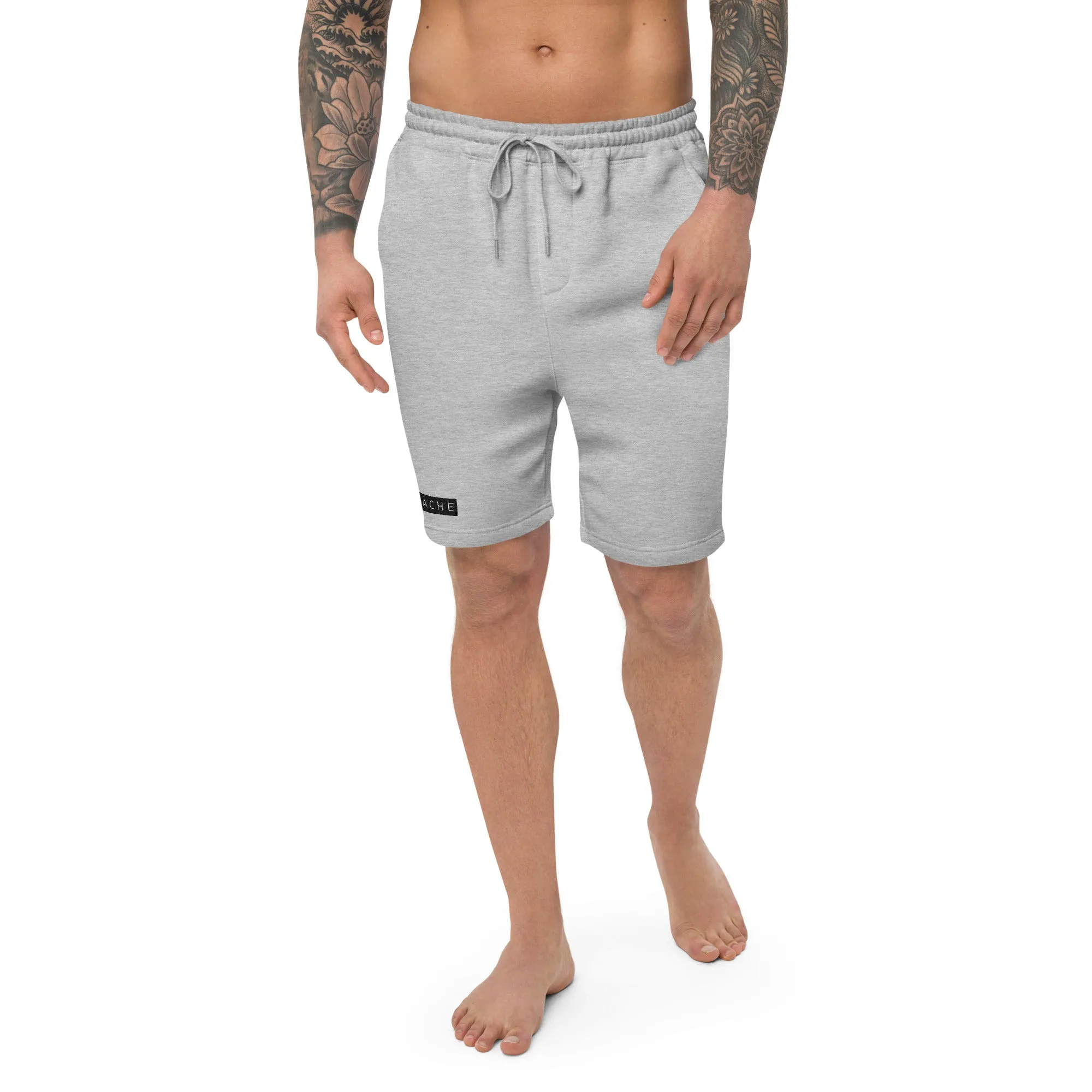 Black box Stache logo Men's fleece shorts