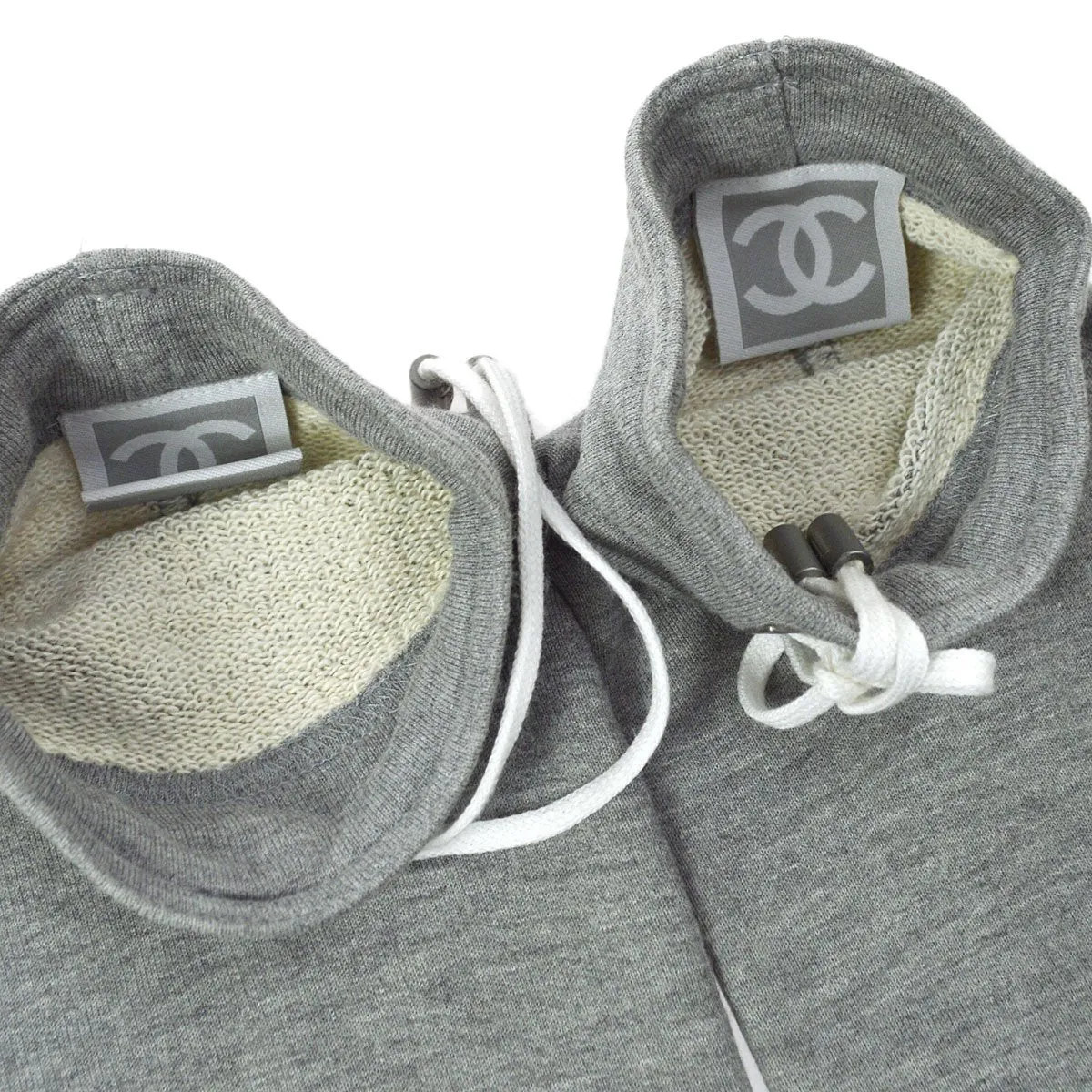 CHANEL 2005 logo-patch deconstructed sweatshirt #38