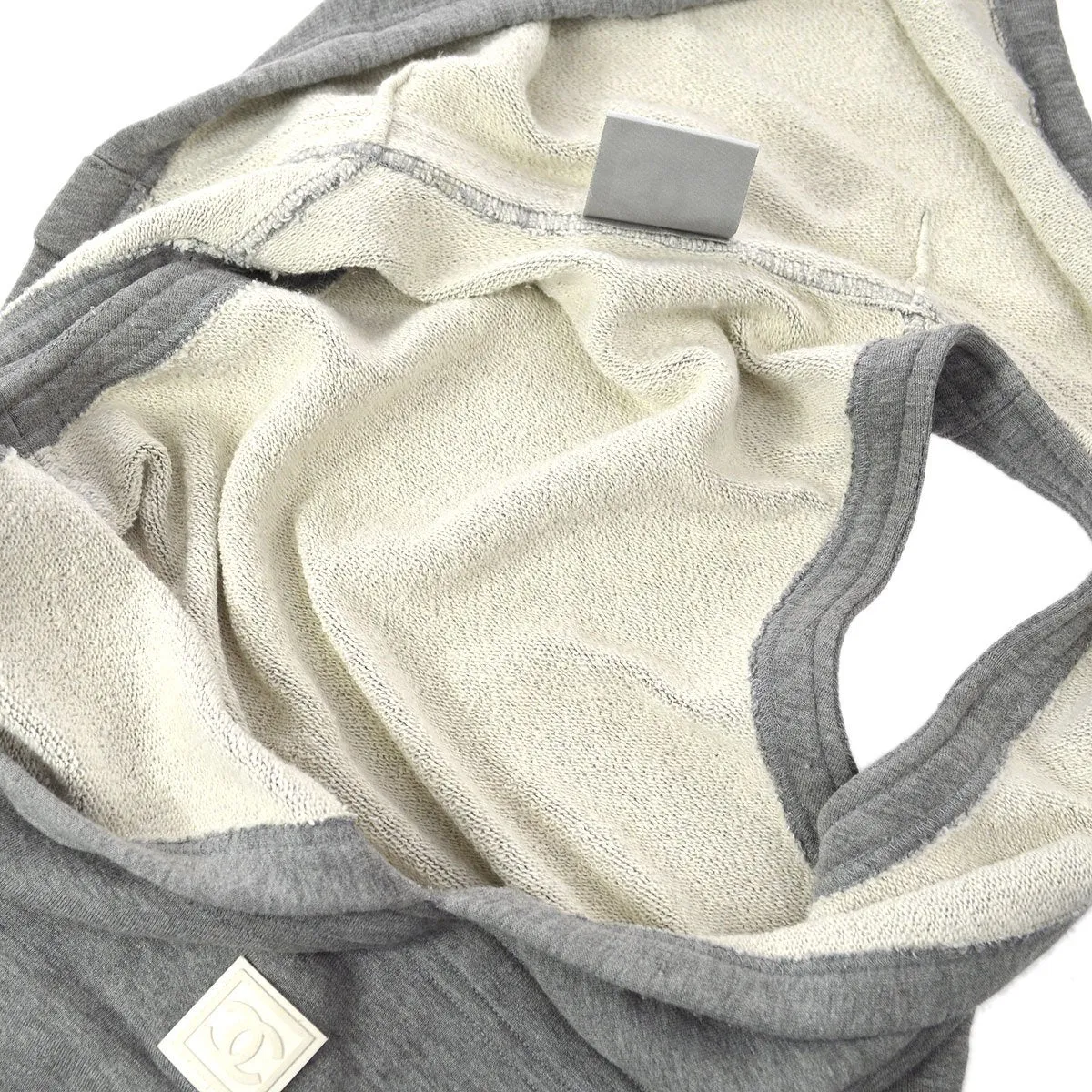 CHANEL 2005 logo-patch deconstructed sweatshirt #38
