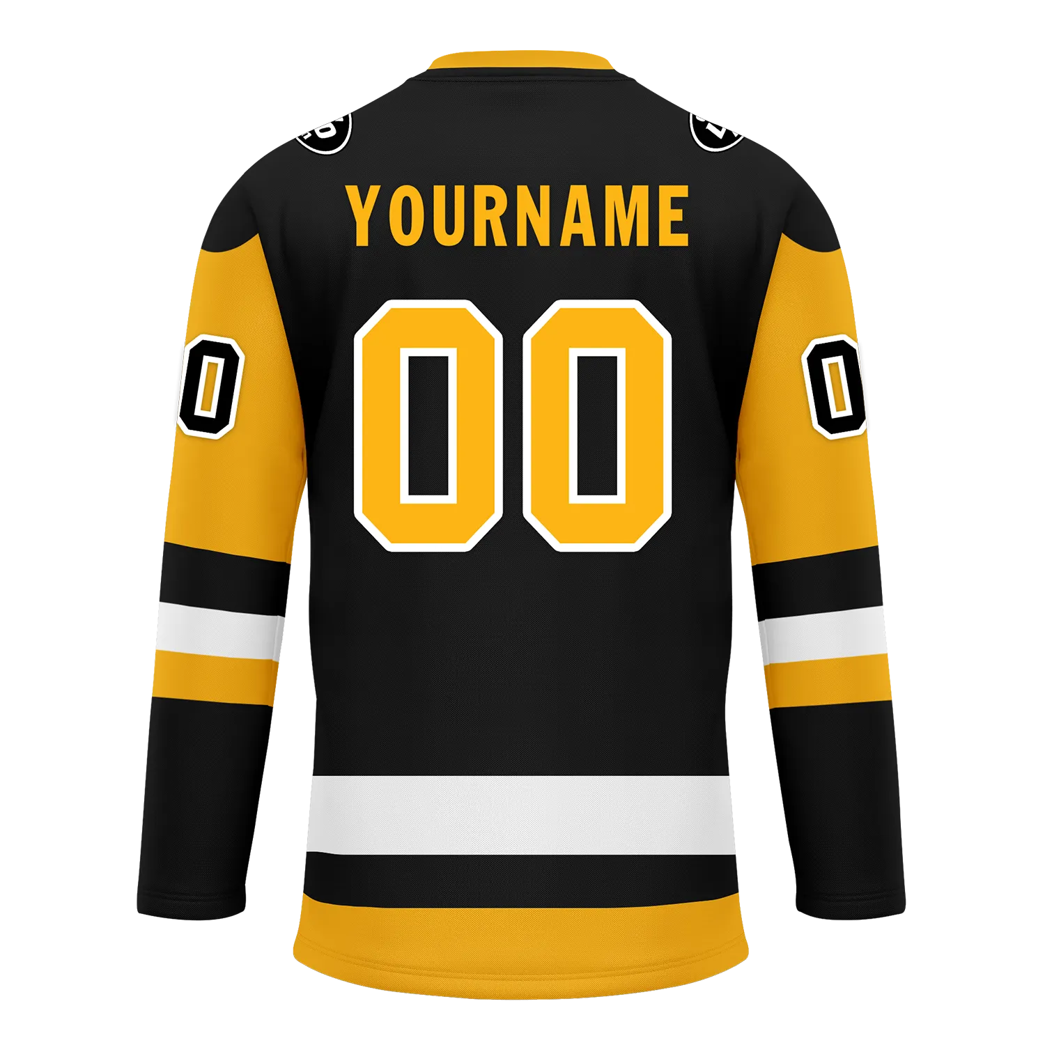 Custom Black Yellow Personalized Hockey Jersey HCKJ01-D0a7009