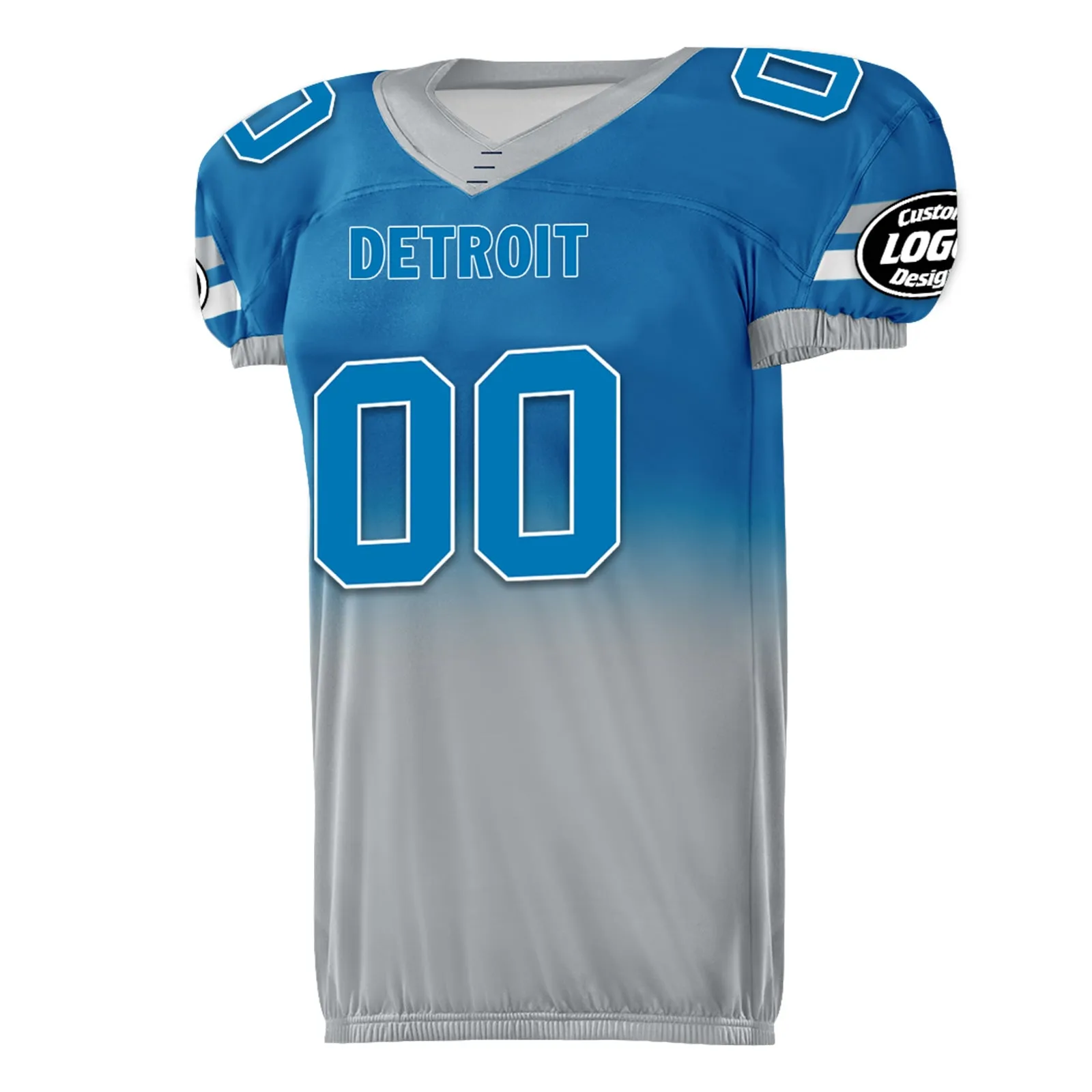 Custom Blue Gray Fade Fashion Detroit High-Performance American Football Jersey FBJ06-D020252-11