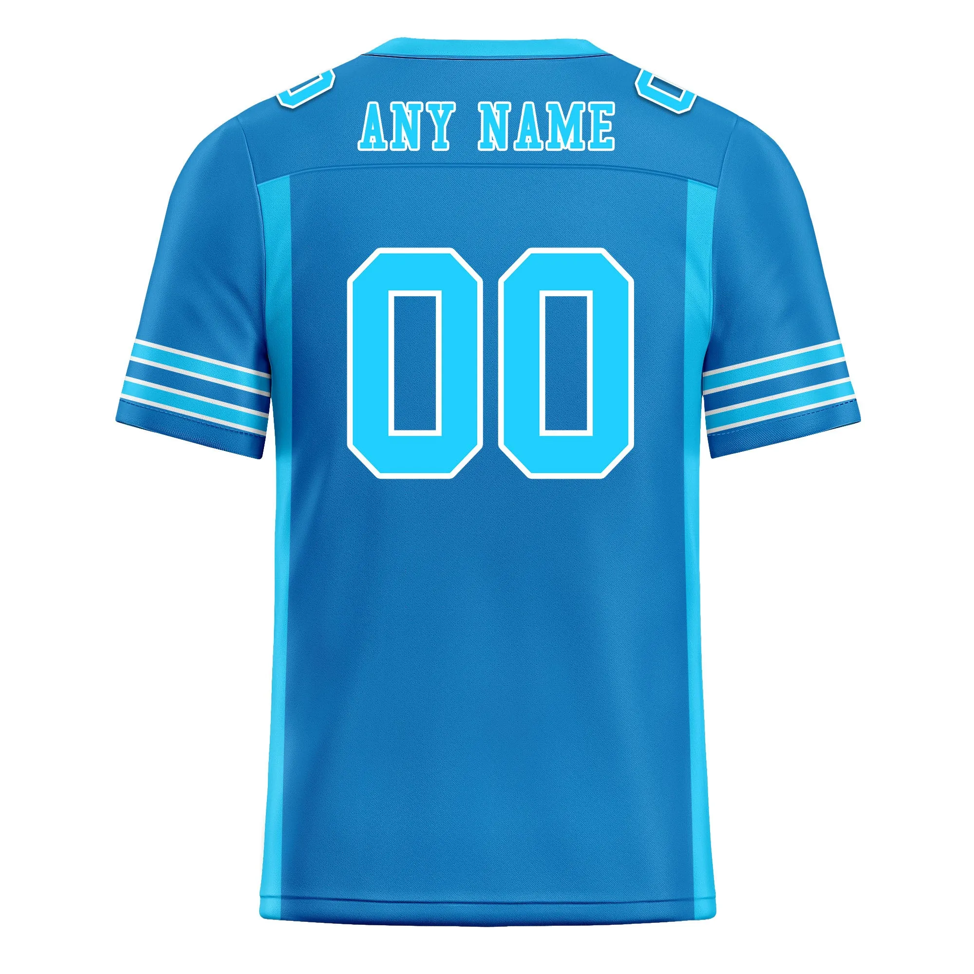 Custom Blue Striped Sleeves Personalized Authentic Football Jersey FBJ02-D06080