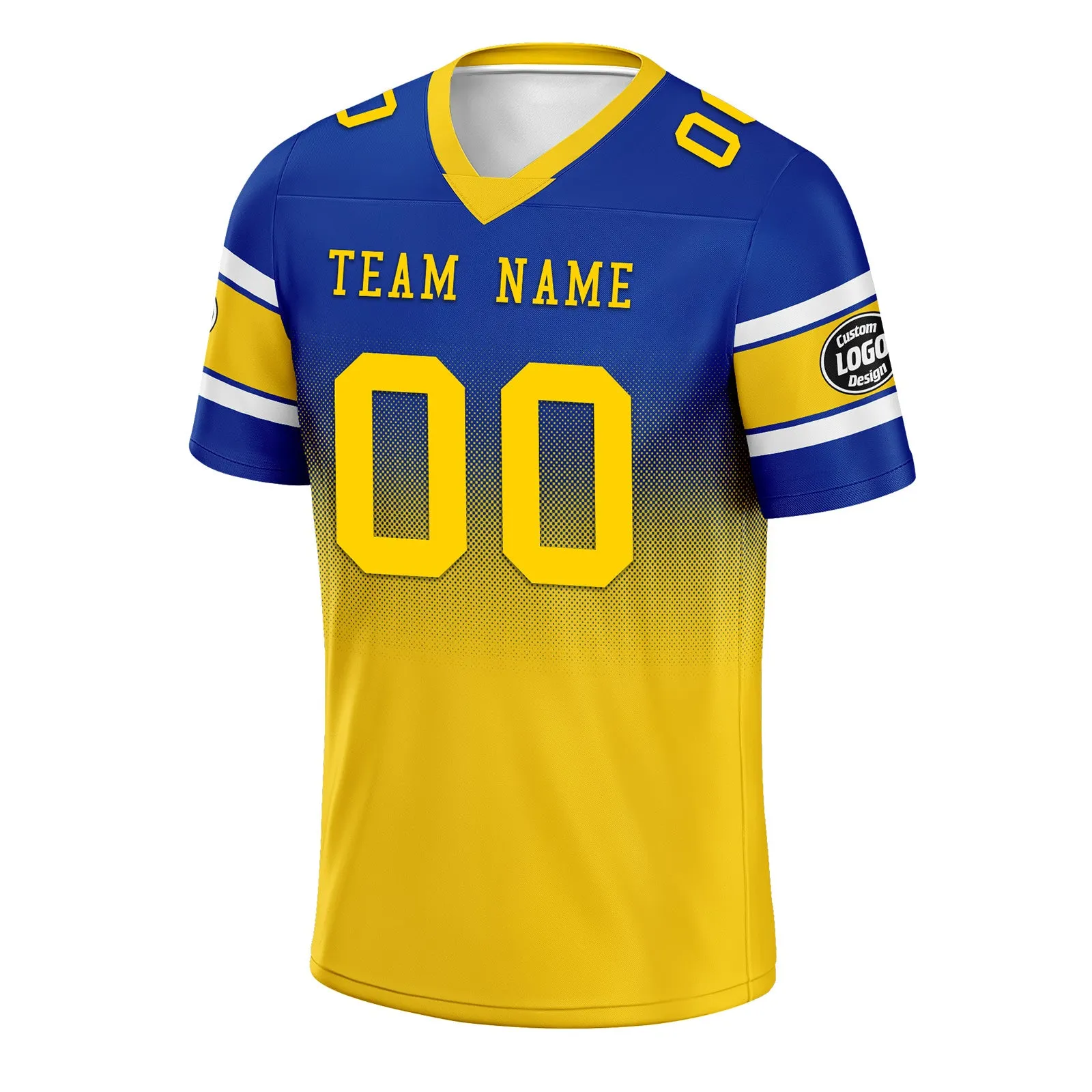 Custom Blue Yellow Los Angeles Personalized Authentic Football Jersey FBJ02-D020249-15