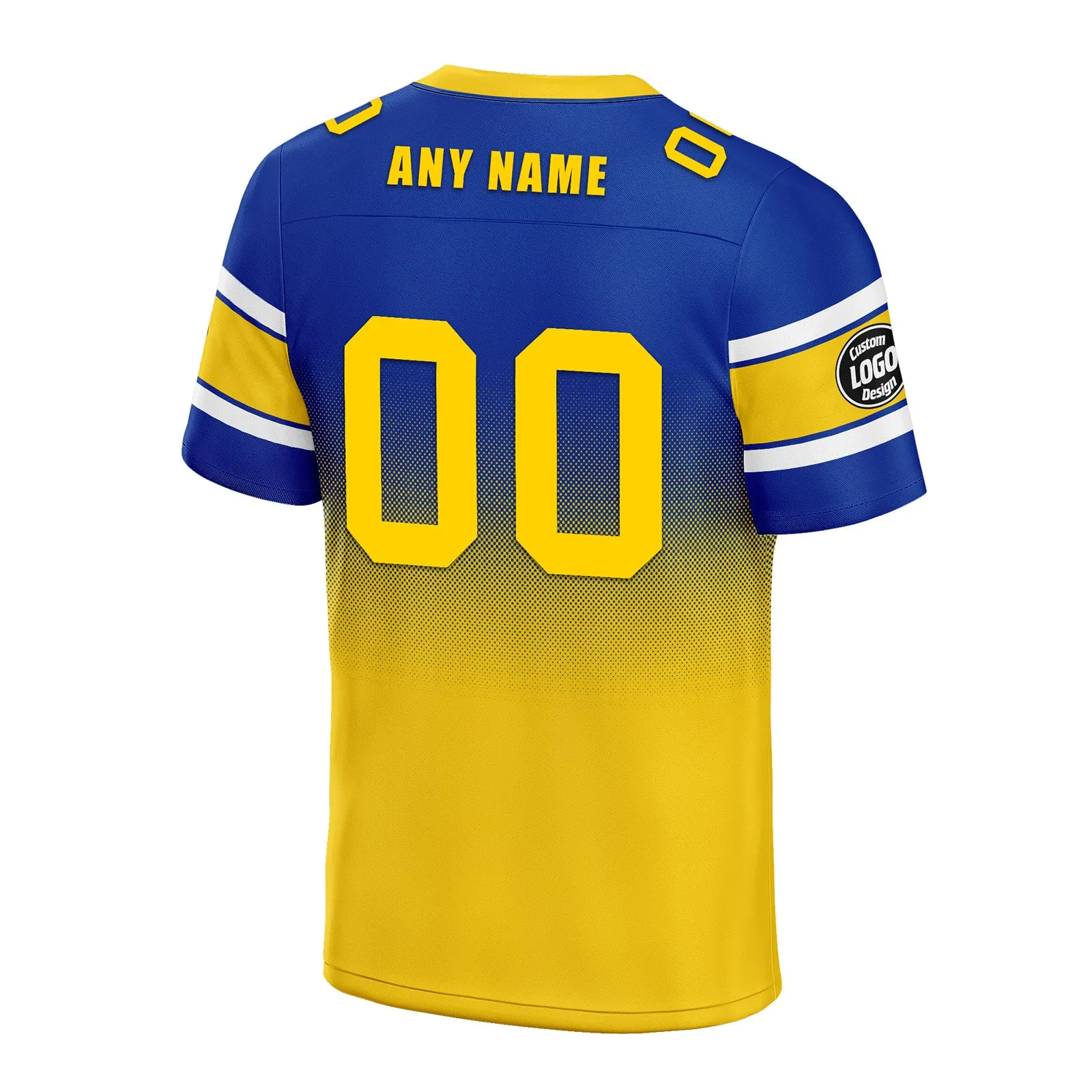 Custom Blue Yellow Los Angeles Personalized Authentic Football Jersey FBJ02-D020249-15