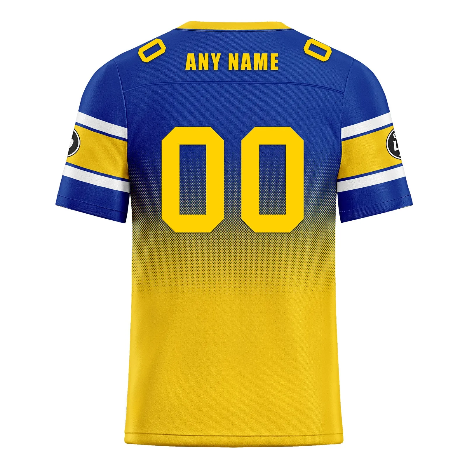 Custom Blue Yellow Los Angeles Personalized Authentic Football Jersey FBJ02-D020249-15