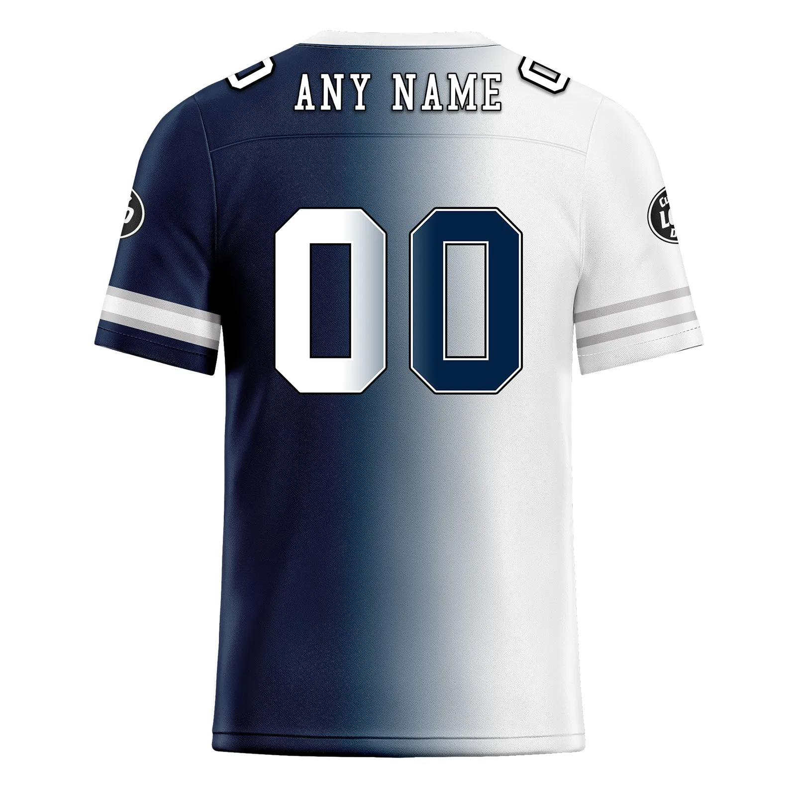 Custom Deep Blue White Texas Personalized Authentic Football Jersey FBJ02-D028017-5