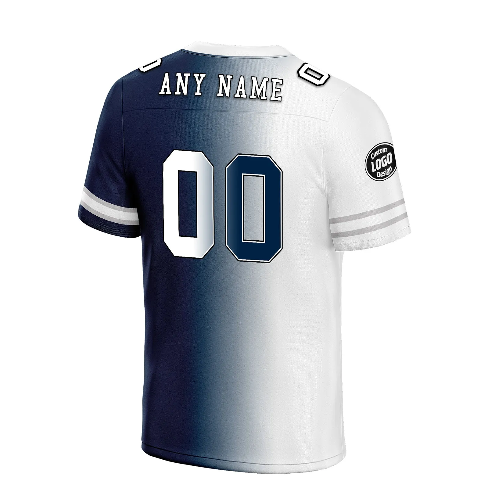 Custom Deep Blue White Texas Personalized Authentic Football Jersey FBJ02-D028017-5