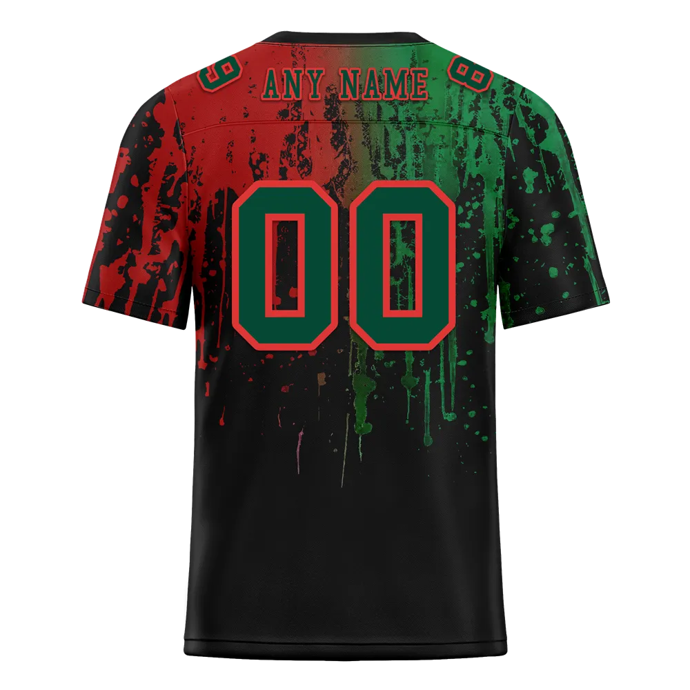 Custom Green Red Graffiti Pattern Green Personalized Authentic Football Jersey FBJ02-bc0faca