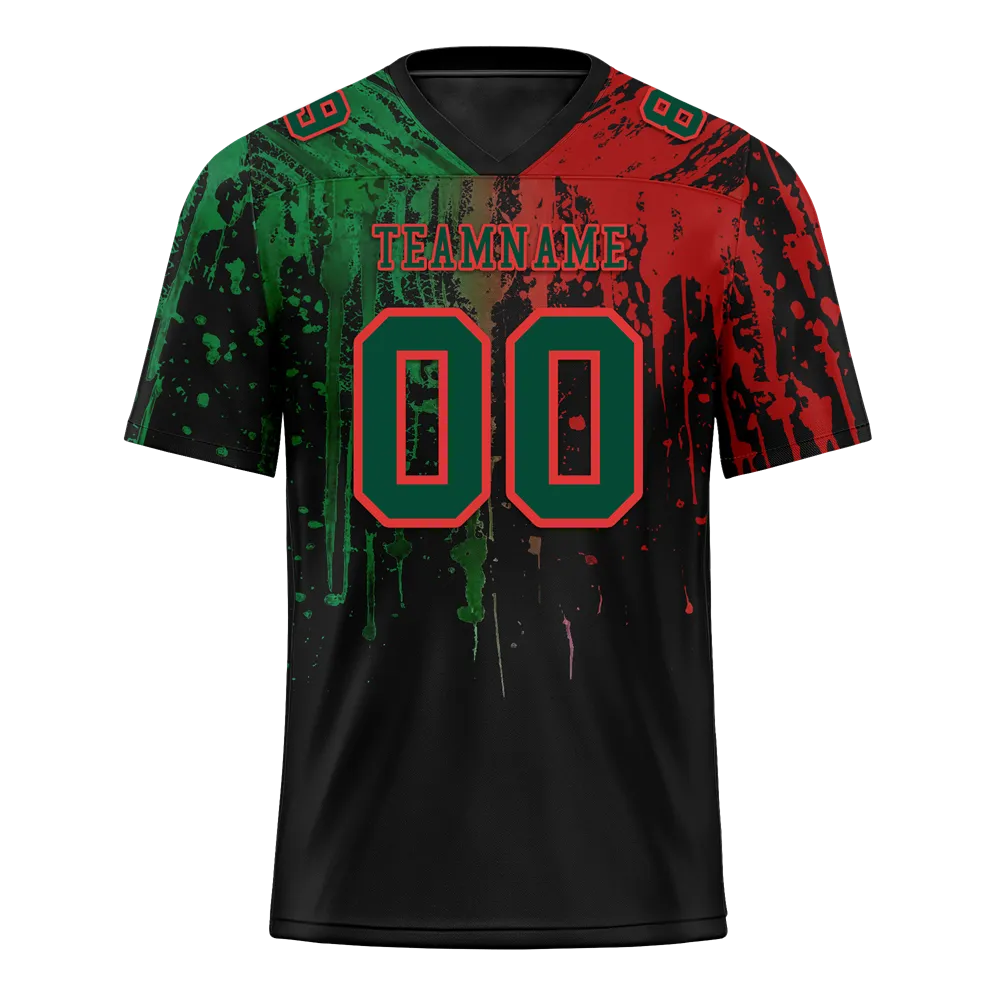 Custom Green Red Graffiti Pattern Green Personalized Authentic Football Jersey FBJ02-bc0faca