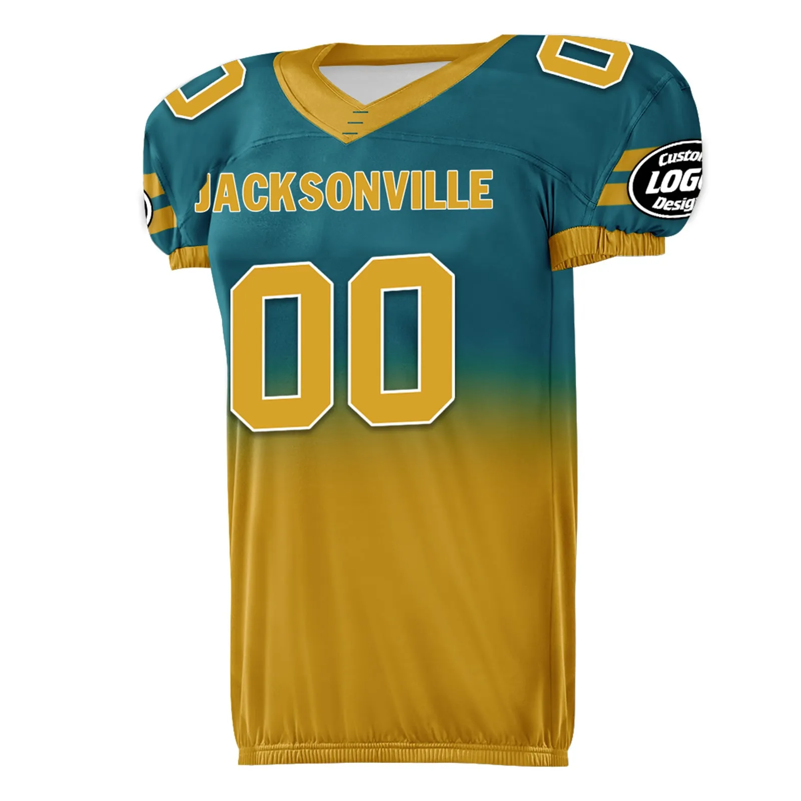 Custom Green Yellow Fade Fashion Jacksonville High-Performance American Football Jersey FBJ06-D020252-16