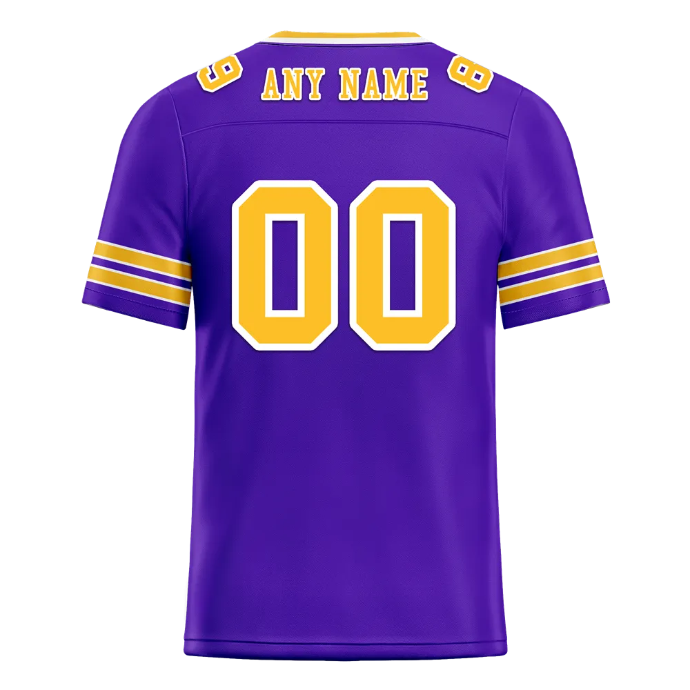 Custom Purple Sleeve Stripes Yellow Personalized Authentic Football Jersey FBJ02-bc0f077