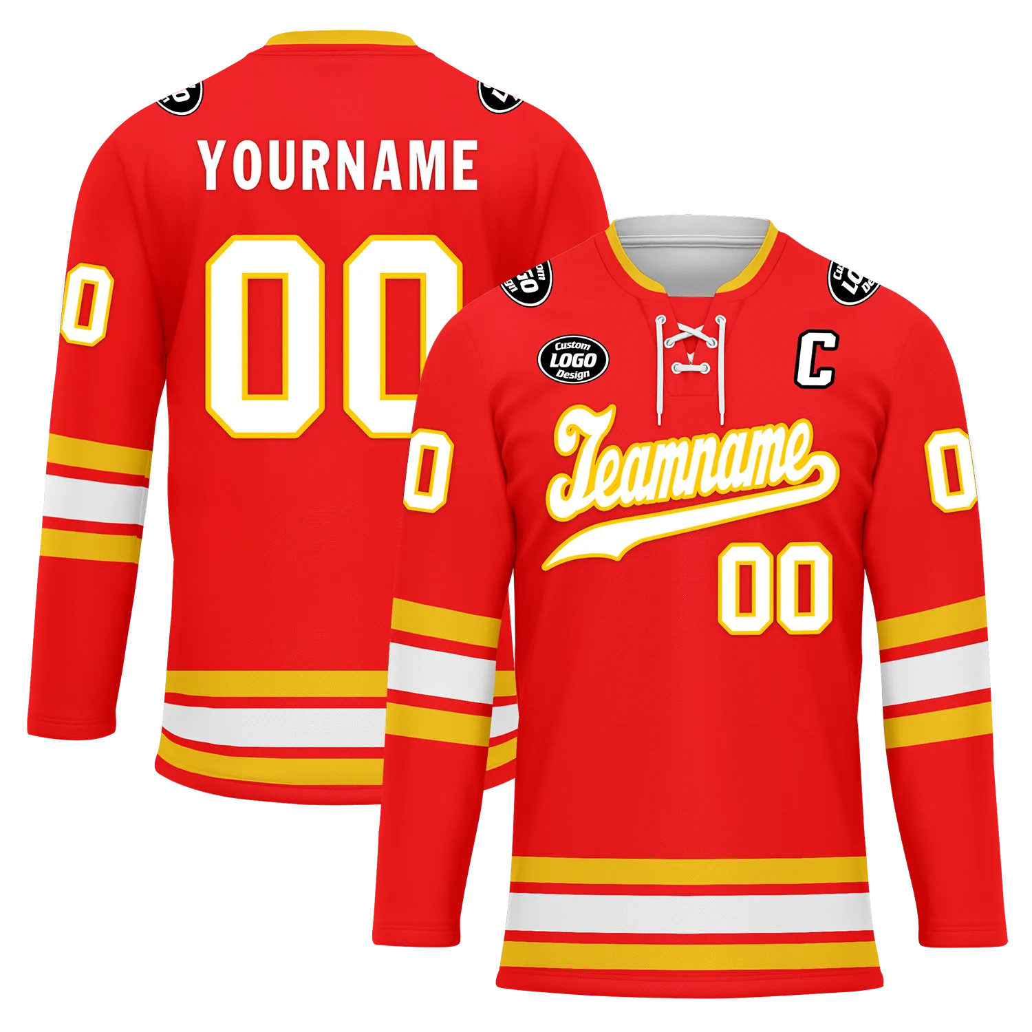 Custom Red Yellow Personalized Hockey Jersey HCKJ01-D0a70ce