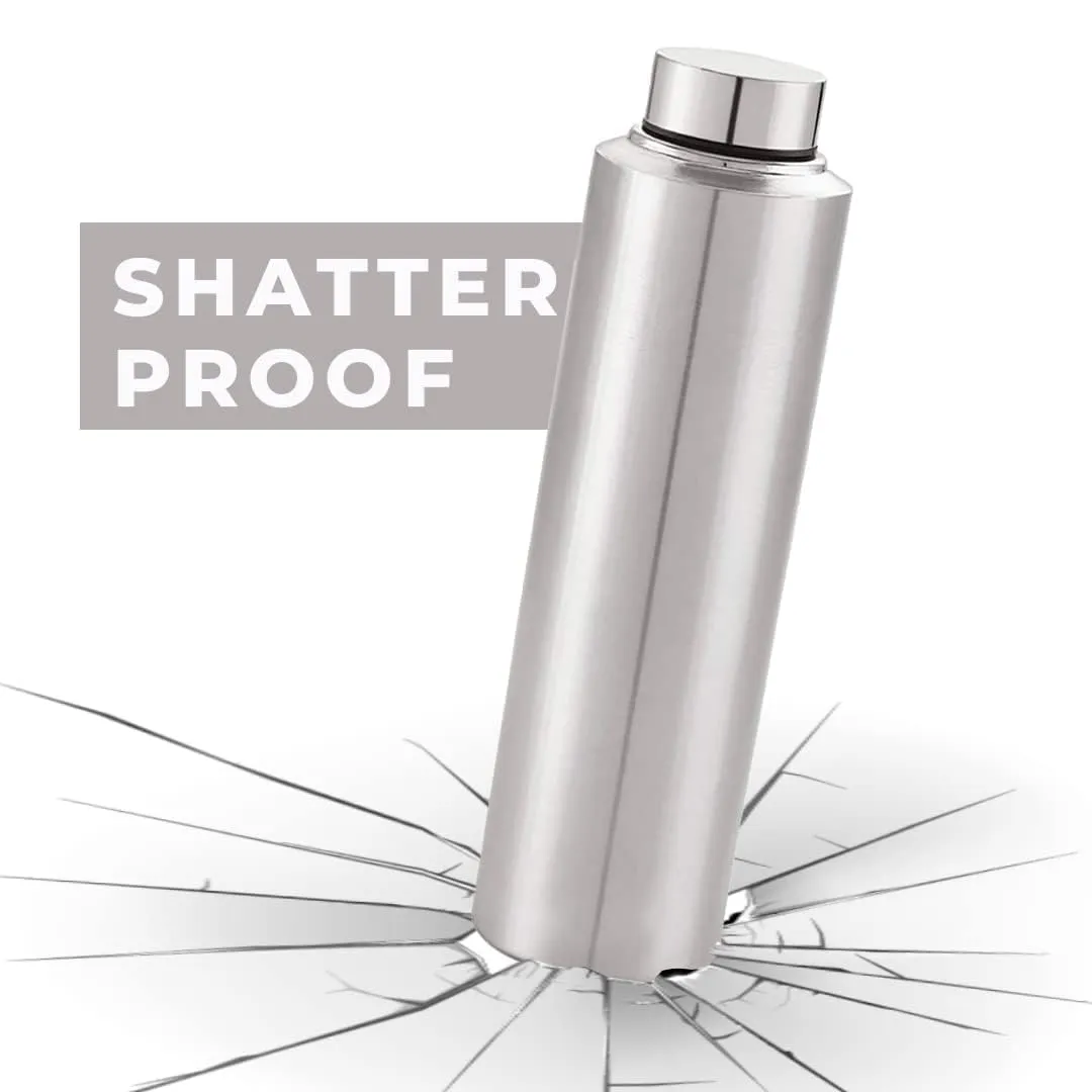 Kuber Industries Pack of 4 Stainless Steel Water Bottle | 1 Litre Steel Water Bottles | 16 Pieces Water Bottle For Fridge | Cold Water Bottle | Water Bottle for School-Collage-Office-Travel | Silver