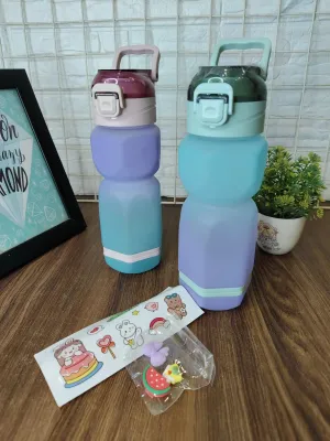 Ombre water bottles with stickers and charms