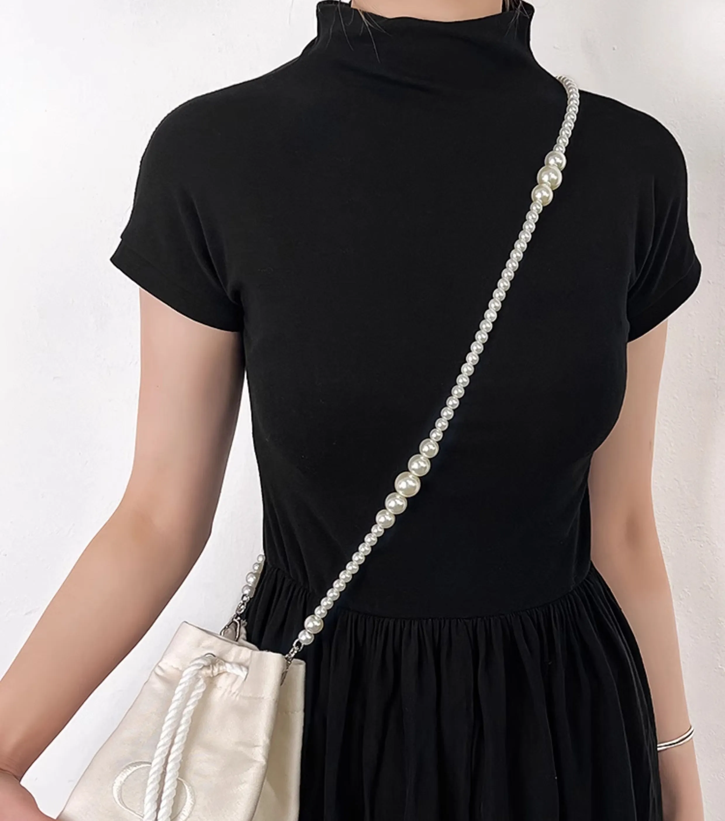 Premium Imitation Pearl Chain Strap,A Glamorous Substitute for Crossbody and Shoulder Bags