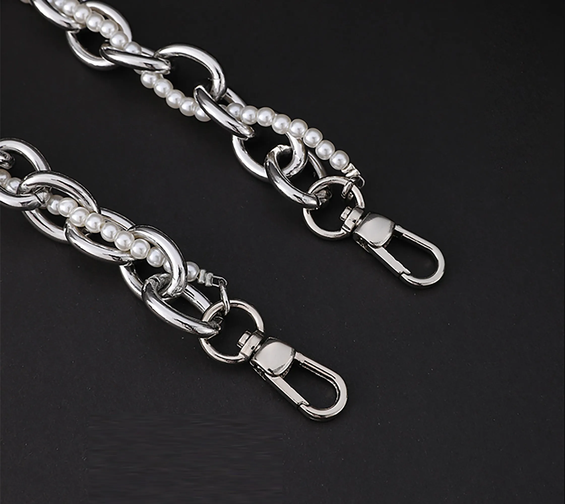 Underarm bag pearl handle decorative accessory chain metal bag strap shoulder strap