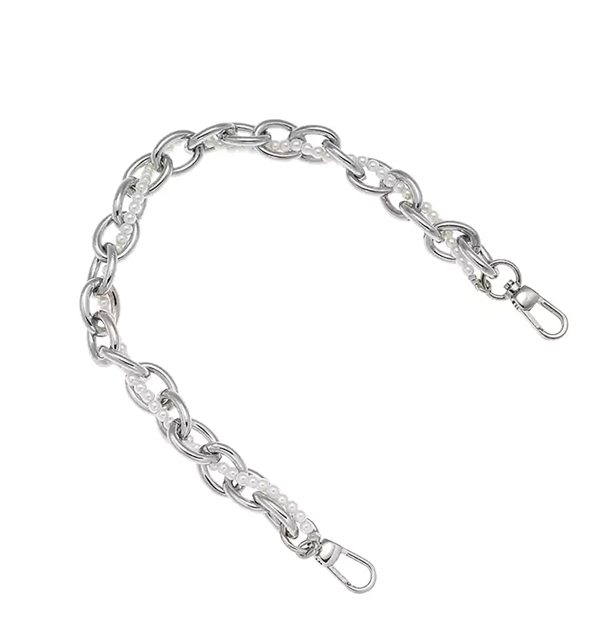 Underarm bag pearl handle decorative accessory chain metal bag strap shoulder strap